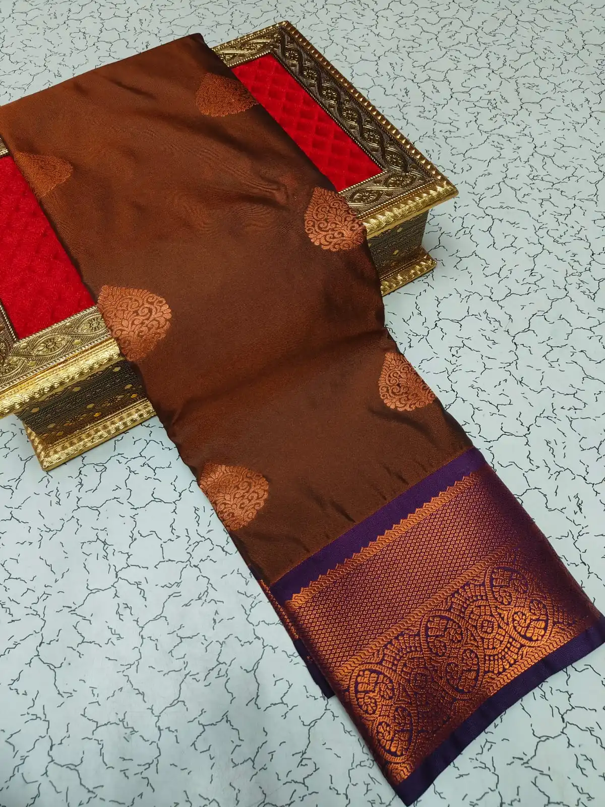 Mandala Butta Semi Kanchipuram Silk Saree